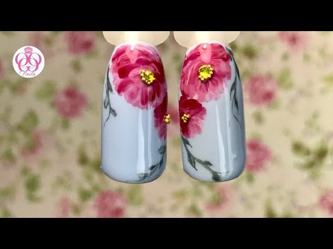 Как нарисовать пион гель лаком Как нарисовать пион гель лаком