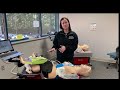 AED training with Dr. Kristina Skinner