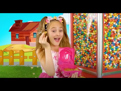 Sasha have competition for Colorful Gumball machine and Sweets