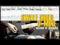 Sweet Child o Mine | Guitar Cover Tab | Guitar Solo Lesson | Backing Track w/ Vocal 🎸 GUNS N' ROSES