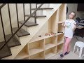 Building Shelves under the Staircase with Storage || D.A Santos