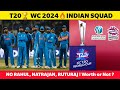 T20 WC INDIAN SQUAD🔥 Worth or Not ? No Rinku Singh 😱 Sanju samson in Squad💔 No Natrajan