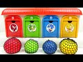 Oddly ASMR Garage | How I Made 4 Colors Slime Balls and Princesses Rainbow Beads Balls Satisfying