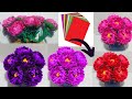 Easy paper 🌺 flower making/colour A4 sheet 👌flower bouquet
