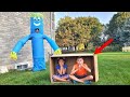 Heidi and Zidane play with big inflatable toys Fun outdoor activities