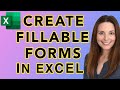How to Create Fillable Forms in Excel - Employee Engagement Survey Template