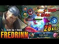 Fredrinn SAVAGE with 28 Kills!! Super Intense Battle!! - Build Top 1 Global Fredrinn ~ MLBB