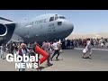 Afghanistan crisis: Desperate locals cling to side of US Air Force plane taking off from Kabul