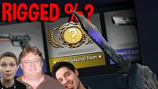 CS:GO KNIFE UNBOXING - VALVE CASES RIGGED FOR YOUTUBERS? (FUNNY MOMENTS)