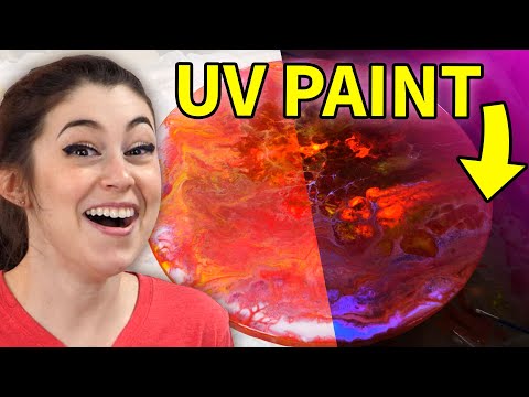 Color changing acrylic pours with INVISIBLE UV paint