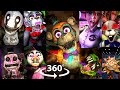 360° FNAF SECURITY BREACH ALL JUMPSCARES in VR!!!