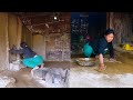 Cow dung smearing || Cleaning my floor in Rural Nepal @AloneAdhirajnepal