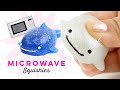 Make GLITTERY SQUISHIES using a MICROWAVE!! Weird DIY Squishy from Fish Bait!