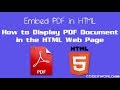 How to Embed PDF Document in HTML Web Page