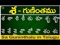 శ గుణింతం | Sa gunintham | How to write Telugu Sa guninthalu | Telugu varnamala Guninthamulu