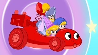 My Red Race Car Morphle Trough Time! Dinosaurs, A Princess, Knights and Dragons!