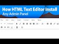 How TinyMce Editor Integrate or add Text-Editor in HTML or PHP Website Admin Area Quick Start
