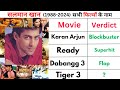 Salman Khan All Hit/Flop Movies List | Salman Khan All Film Name List