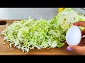 Cabbage with eggs tastes better than meat! Easy, quick and very delicious dinner recipe! ASMR