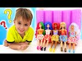 Vlad and Nikita play with Barbie Color Reveal Dolls