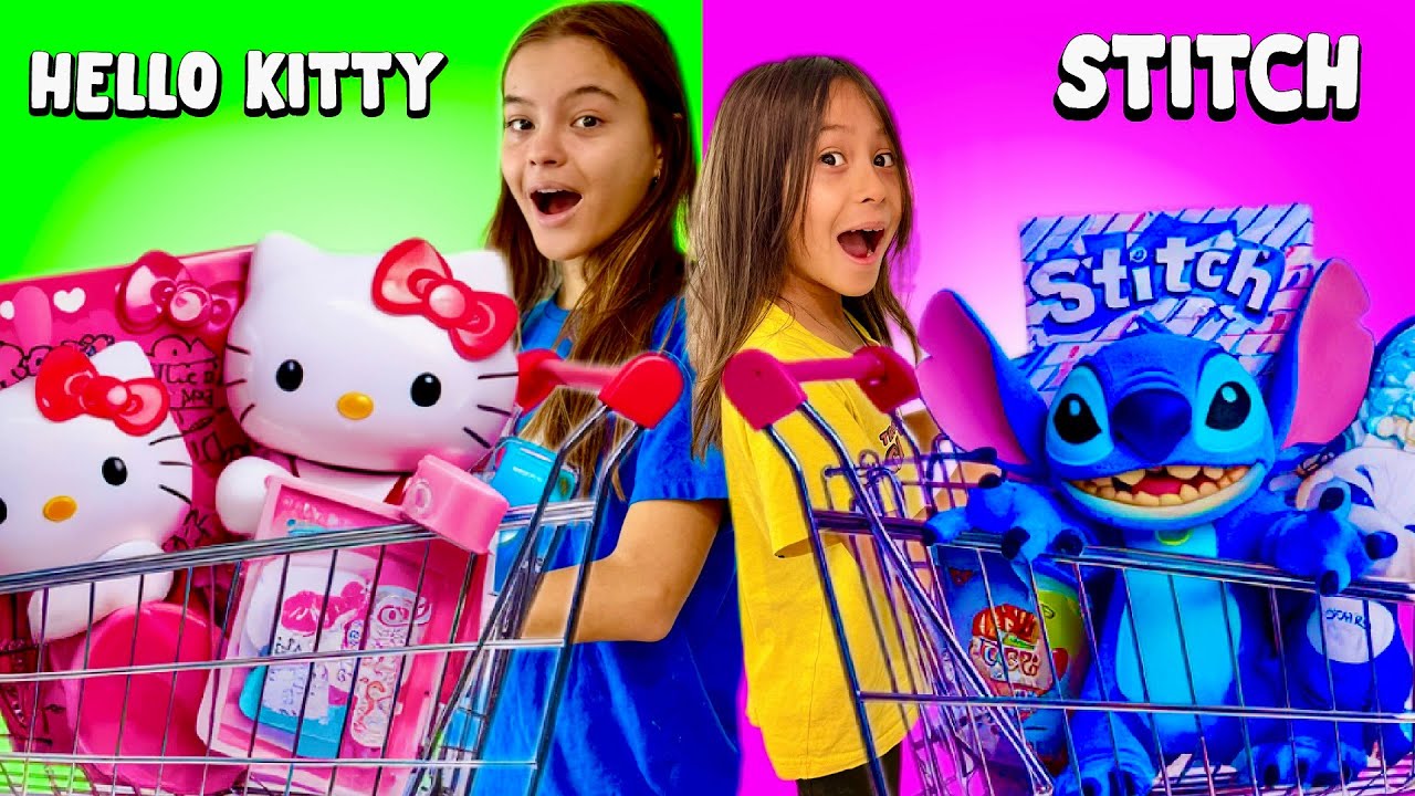 Stitch vs Hello Kitty: Quem Encher o Carrinho Primeiro Ganha🛒🏆