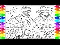 How to Draw - Dinosaur for Kids 🦖Dinosaur Drawing- Dinosaur Coloring Book Pages for Kids