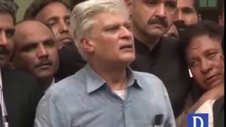 Asif Kirmani media talks outside ECP