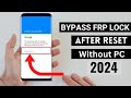 How To Bypass Google Verification After Factory Reset Without Pc|How To Bypass Frp Lock [2024]