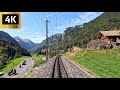 Cab Ride - Grindelwald to Interlaken Switzerland | Train Driver view | 4k 60p uhd video