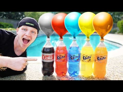 500 WATER BALLOONS vs COKE AND MENTOS EXPLODING 