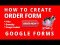 How to Create ORDER FORM in Google Forms | Google Forms Training