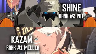 【GGST】Shine ( Potemkin ) vs  Kazam ( Millia ) High level gameplay【Guilty Gear Strive】