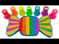 Satisfying Video / How to make Rainbow Glitter Candy Bathtub with Mixing Slime Smoothie Cutting ASMR