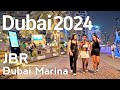 Dubai [4K] Amazing JBR, Dubai Marina Night Walking Tour 🇦🇪