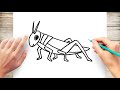 How to Draw Grasshopper Step by Step
