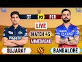 Live RCB Vs GT 45th T20 Match | Cricket Match Today | GT vs RCB live 2nd innings #ipllive
