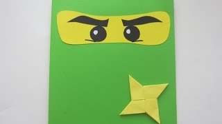 DIY : Открытка ЛЕГО НИНДЗЯГО Своими Руками для Мальчика *** Открытка на День Рождения LEGO NINJAGO