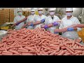 125,000 pcs a day! Spicy Chicken Sausage Mass Production / 勁辣雞肉熱狗 - Food Factory