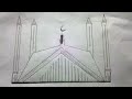 How to draw a famous Faisal mosque step by step | how to draw a mosque | how to draw a famous tower