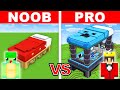 NOOB vs PRO: SECRET BED HOUSE Build Challenge in Minecraft!