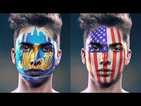 Photoshop: FACE PAINT! How to Paint Graphics onto a Face.