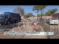 Crews clean up homeless camp in southeast Albuquerque