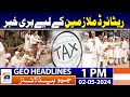 Geo Headlines Today 1 PM | PCB announces 18-member squad for England, Ireland series | 2nd May 2024