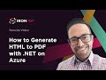 How to generate HTML to PDF with .NET on Azure PDF