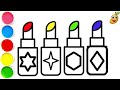 Lipsticks Drawing Easy For Kids, Children And Toddlers || How To Draw A Cute Lipstick Easy
