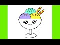 Easy Ice Cream Drawing, How to Draw Cute Ice Cream, Easy Picture Drawings for Kids Step by Step