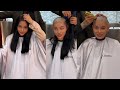 Chinese Girl enjoys to SHAVE her long hair BALD at barbershop!