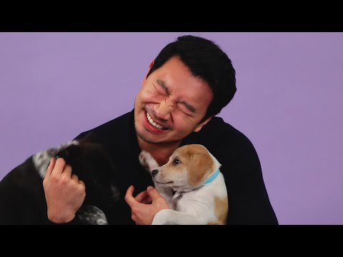 Simu Liu Plays With Puppies While Answering Fan Questions