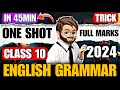 Class 10 English Grammar one shot 🔥 BOARD EXAM 2024 | Complete English Grammar Class 10