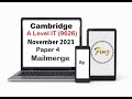 A Level IT 9626 November 2023 Paper 4 - Mailmerge